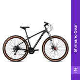 CRADIAC - Wolf 21 Gear MTB Cycle | 29" Inch Mountain Bicycle | Zoom Lockout Suspension | 6061 Light Weight Alloy Frame | Dual Disc Brakes | Ideal for 14+ Years Men/Boys | Carbon Black